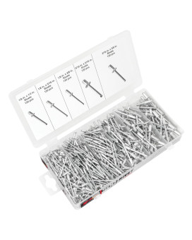 Performance Tool W5228 Aluminum Rivet Assortment Tool Set In A Resealable Plastic Case 500Piece