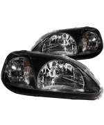 Anzo Usa 121070 Honda Civic Crystal Black Headlight Assembly Sold In Pairs