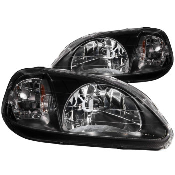 Anzo Usa 121070 Honda Civic Crystal Black Headlight Assembly Sold In Pairs