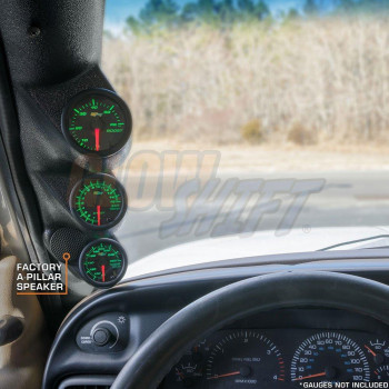 Glowshift Black Triple Pillar Gauge Pod Compatible With Dodge Ram Cummins 1500 2500 3500 19982002 Apillar Speaker Cutout A