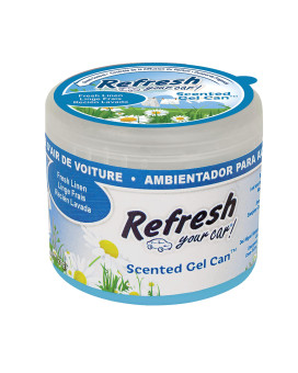 Refresh Your Car Air Freshener Odor Eliminator Scented Gel Can Fresh Linen Scent 45 Oz