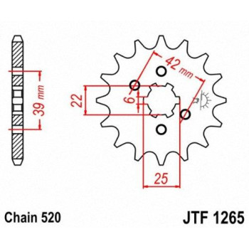 Jt Sprockets Jtf126514 14T Steel Front Sprocket