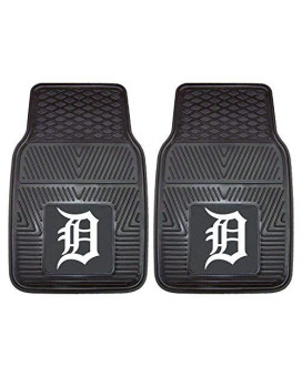 FANMATS 8837 Detroit Tigers 2-Piece Heavy Duty Vinyl Car Mat Set, Front Row Floor Mats, All Weather Protection, Universal Fit, Deep Resevoir Design