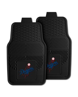 Fanmats 8841 Los Angeles Dodgers 2Piece Heavy Duty Vinyl Car Mat Set Front Row Floor Mats All Weather Protection Universal F