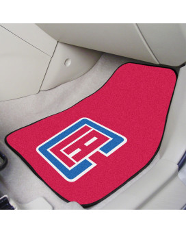 Fanmats Sports Team Logo National Basketball Association Los Angeles Clippers 2 Piece Carpeted Car Mats 18X27