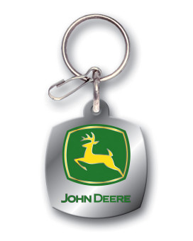 Plasticolor 004173R01 John Deere Logo Enamel Keychain Silver