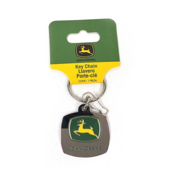 Plasticolor 004173R01 John Deere Logo Enamel Keychain Silver