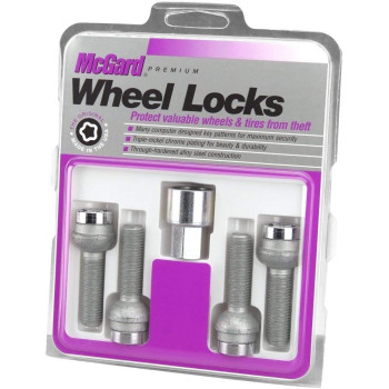 Mcgard 28020 Chrome Bolt Style Radius Seat Lock Bolt Set M14 X 15 Thread Size Set Of 4