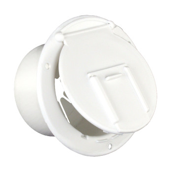 Jr Products 3702A Polar White Round Electric Cable Hatch With Back