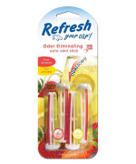 Refresh Your Car E300889100 Dual Scent Vent Stick Fresh Strawberry And Cool Lemonade 4 Per Pack