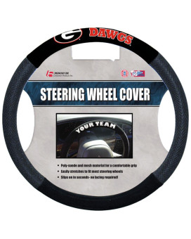 Fremont Die Ncaa Georgia Bulldogs Polysuede Steering Wheel Cover Fits Most Standard Size Steering Wheels Blackteam Colors