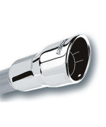 Borla 20251 Exhaust Tip 3 Inlet 425 Single Round Rollededge Anglecut Intercooled Outlet 4 Long Tip Embossed With Bo