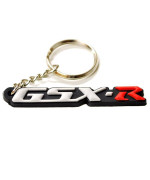 Krator HBK903 Suzuki gSXR 600 750 1000 Keychain Key Ring Fob Logo Decal Motorcycle gray with Red