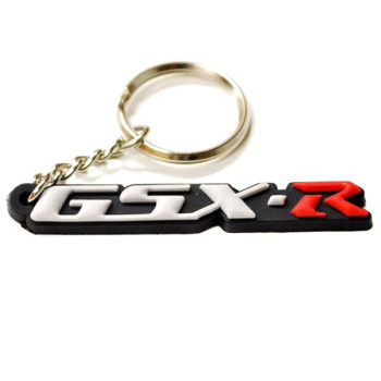 Krator HBK903 Suzuki gSXR 600 750 1000 Keychain Key Ring Fob Logo Decal Motorcycle gray with Red