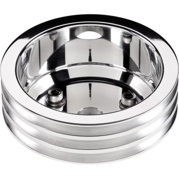 Billet Specialties 78230 Polished Long Water Pump 3 Groove Crankshaft Pulley For Small Block Chevy