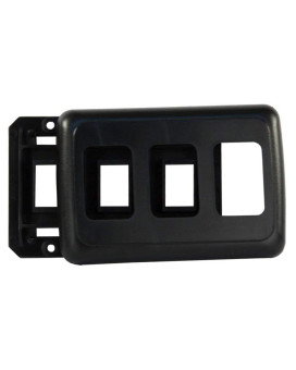 Jr Products 12325 Black Triple Switch Base And Face Plate