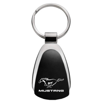 Automotive Gold Kckmus Ford Mustang Tear Drop Keychain Black