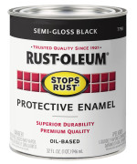 Rustoleum 7798502 Stops Rust Brush On Paint Quart Semigloss Black 1 Quarts Pack Of 1