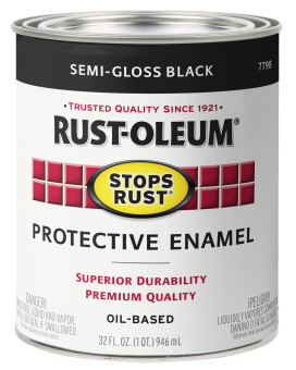 Rustoleum 7798502 Stops Rust Brush On Paint Quart Semigloss Black 1 Quarts Pack Of 1