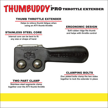 Thumbuddy Pro Atv Throttle Extender Model Tb2 Black