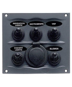 Marinco Waterproof Panel - 5 Switches - Grey (56942)