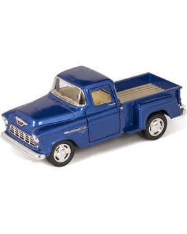 Kinsmart 1955 Chevy Step Side Pickup Blue 5 132 Scale Die Cast Metal Model Toy Truck