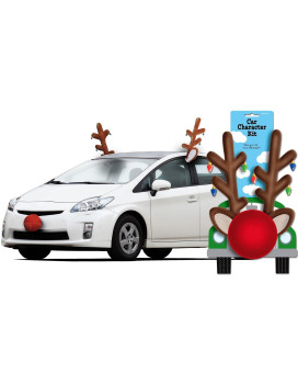 Amscan Festive Reindeer Car Kit 16 8 Pack Of 3 Multicolor Plush Antlers Nose Transform Your Vehicle For The Holi