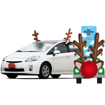 Amscan Festive Reindeer Car Kit 16 8 Pack Of 3 Multicolor Plush Antlers Nose Transform Your Vehicle For The Holi