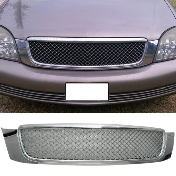 Grille Compatible With 20002005 Cadillac Deville Diamond Mesh Style Abs Chrome By Ikon Motorsports