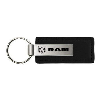 Automotive Gold Inc Dodge Ram Logo Black Leather Key Chain