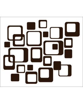 Wall Decor Plus More Wdpm035 6Inch And Smaller Funky Wall Rsquares Vinyl Sticker Decals Chocolate Brown 20Piece