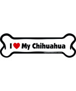 Imagine This Bone Car Magnet I Love My Chihuahua 2Inch By 7Inch White