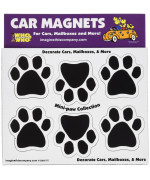 Imagine This 134Inch By 134Inch 6 Mini Paws Car Magnet Black