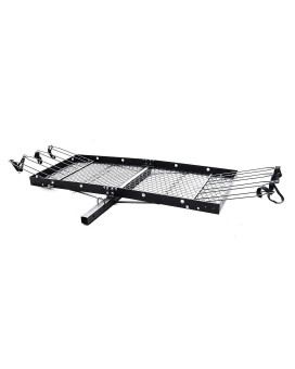 Tow Tuff 62 Inch 500 Pound Capacity Steel Cargo Carrier Trailer Car Or Truck Rear Bumper Bike Rack Fits All 2 Inch Receivers B