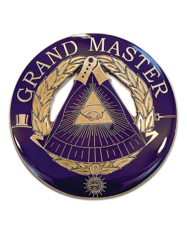 Grand Master Round Masonic Auto Emblem Purple Gold3 Diameter