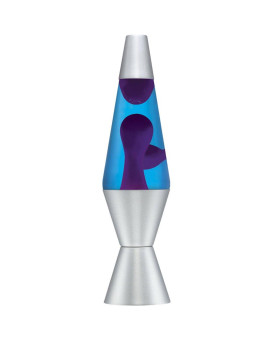 145Inch Silver Base Lava Lamp With Purple Wax In Blue Liquid 2118