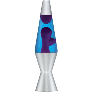 145Inch Silver Base Lava Lamp With Purple Wax In Blue Liquid 2118