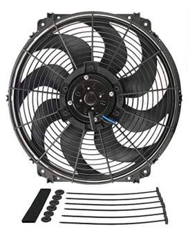 Derale 16626 16 Tornado Electric Fan Standard Kit Black