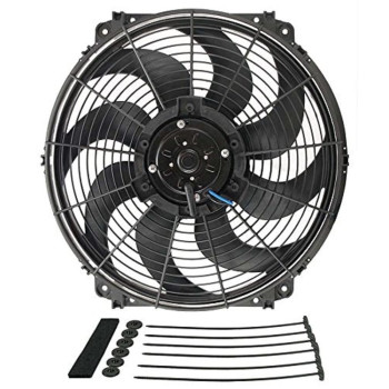 Derale 16626 16 Tornado Electric Fan Standard Kit Black