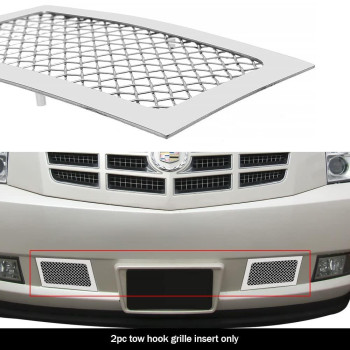 Aps Compatible With Cadillac Escalade 20072014 Tow Hook Stainless Steel Chrome Mesh Grille Insert A76482T