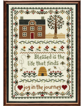 Janlynn 50222 Counted Cross Stitch Kit 775X1125 Joy In The Journey 14 Count Blue