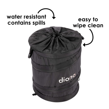 Diono Popup Trash Bin Collapsible Car Trash Can Portable Small Leak Proof Perfect For Keeping Car Clean Black