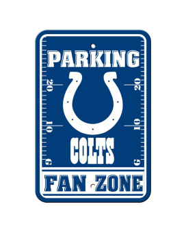 Indianapolis Colts Sign 12X18 Plastic Fan Zone Parking Style Co