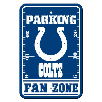 Indianapolis Colts Sign 12X18 Plastic Fan Zone Parking Style Co