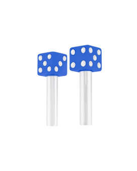 United Pacific 70043 High Impact Plastic Construction Dice Door Lock Knobs for Classic & Vintage Cars/Trucks, 10-32 Thread - Blue/White (Pack of 2)