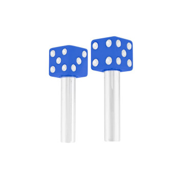 United Pacific 70043 High Impact Plastic Construction Dice Door Lock Knobs for Classic & Vintage Cars/Trucks, 10-32 Thread - Blue/White (Pack of 2)