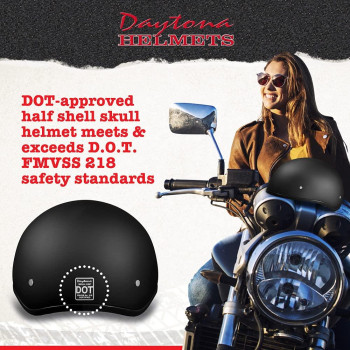 Motorcycle Helmet Half Skull Cap Lightweight Stylish Dot Approved Helmets For Adults Perfect For Men And Women Riders Co