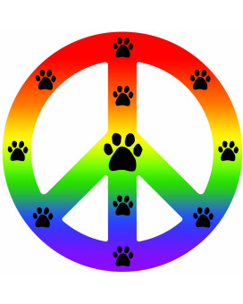 Imagine This Peace Car Magnet Sign Rainbow 412Inch By 412Inch