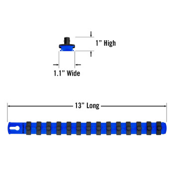 Ernst Manufacturing 13 Socket Org Blue 38 Dr Twist Lock Clips 8418