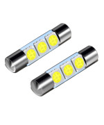 Zhol Super Bright White Vanity Led Light Bulbs Mirror Fuse Sun Visor 3Smd 5050 Chips 6641F A Pair